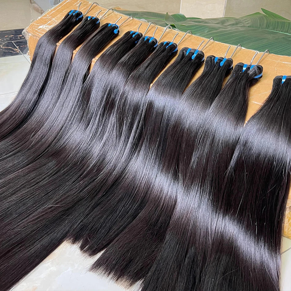 16A Vietnamese Super Double Drawn Bone Straight 100% Human Hair Bundles Unprocessed Raw Hair Weave Extensions Tissage For Women