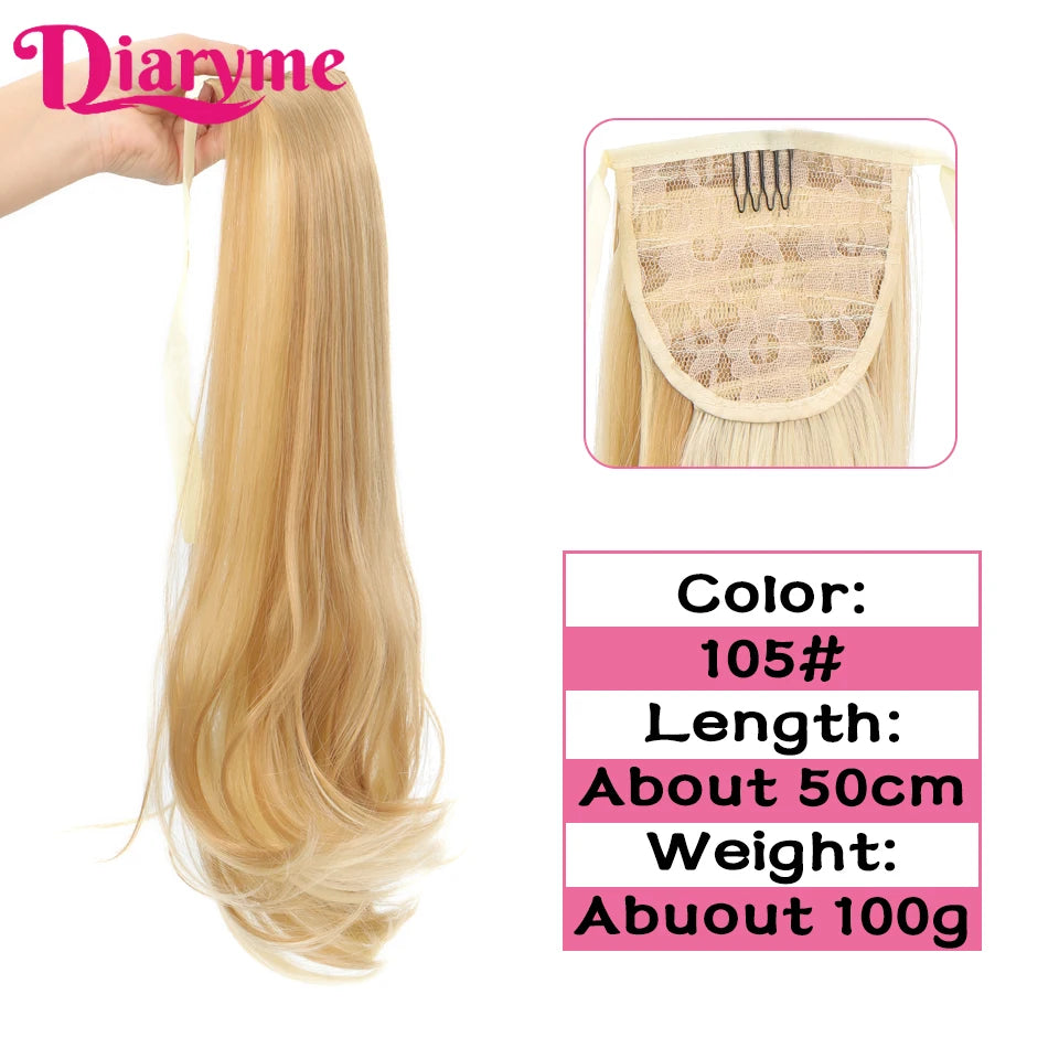 Synthetic Hairpiece Long Ponytail Hair Extensions Black Brown Wigs For Women Heat Reistan Pony Tail Fake Hair Clip In Ponytail