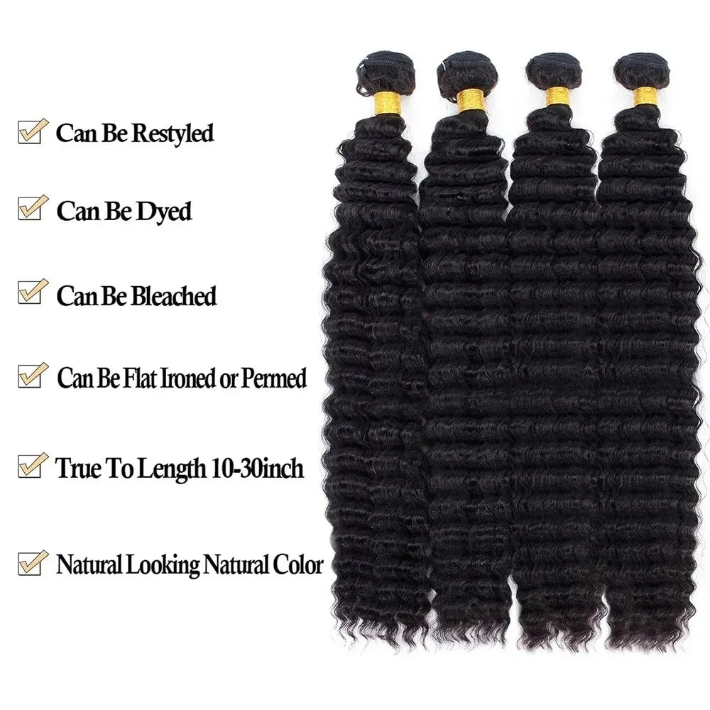 Burmese Afro Kinky Curly Human Hair Bundles Top Raw Hair Extensions Unprocessed Virgin Deep Water Wave 100% Human Hair Weave