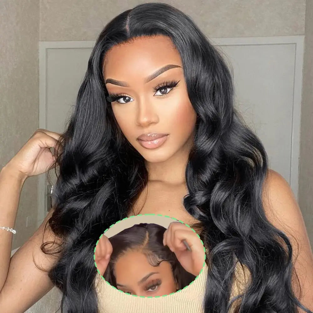 Glueless 5x5 4x6 Pre Cut Lace Closure Wig Human Hair Brazilian Ready to Wear Body Wave Transparrent Lace Front Wigs Pre Plucked