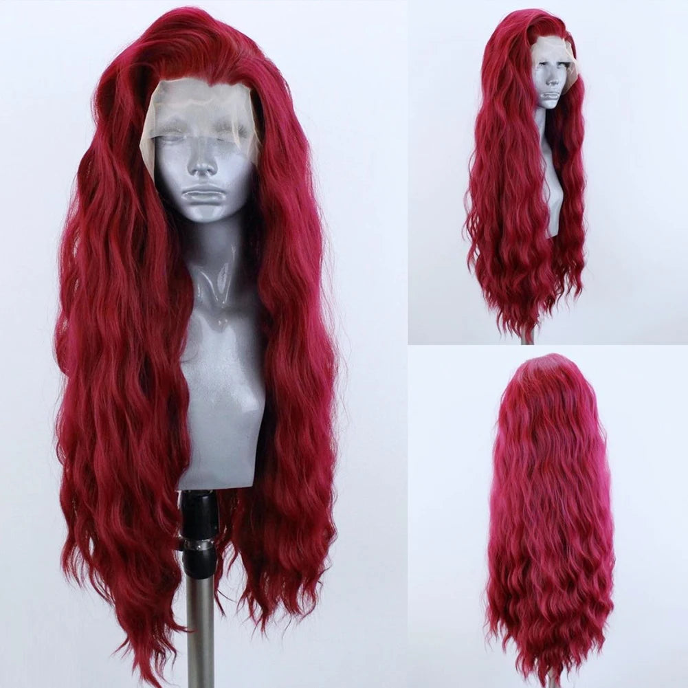 AIMEYA Synthetic Lace Front Wigs for Women Natural Hairline Synthetic Hair Lace Wig Long Brown Wig PrePlucked Cosplay Woman Wigs