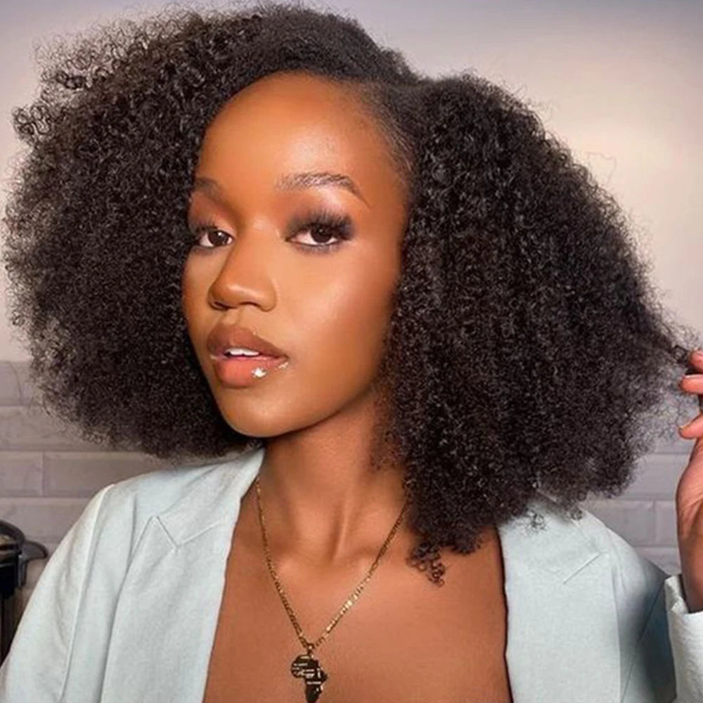Afro Kinky Curly Bundles Brazilian 1/3 Afro Kinky Human Hair Bundles Deal 8-20" Hair Extensions Curly Human Hair Weave For Women