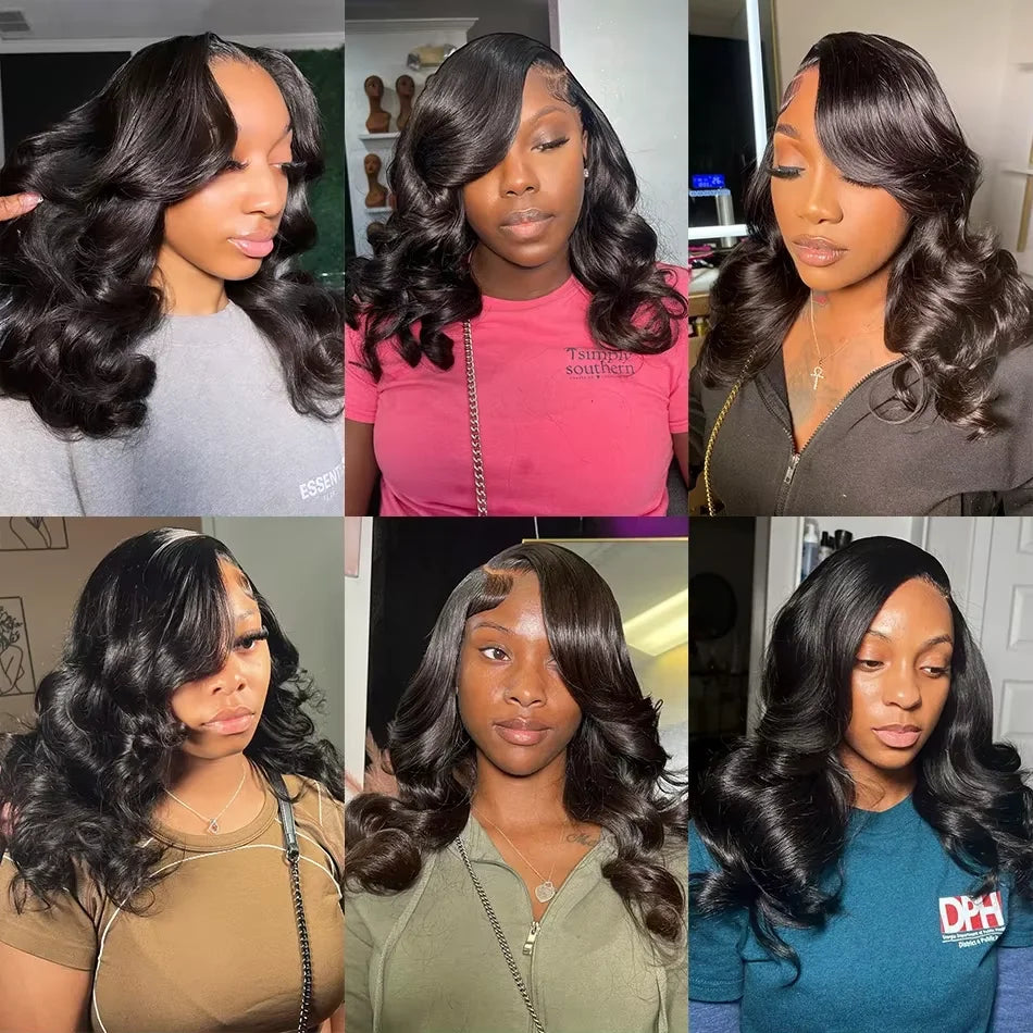 250% 13x4 Bouncy Curly Short Bob Body Wave Human Hair Wigs Hd Transparent Lace Frontal Wig Curly Hair Short Bob Wigs For Women