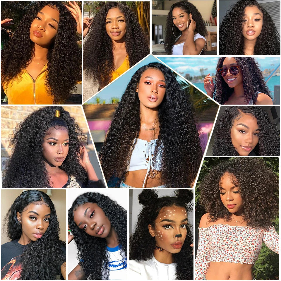 Brazillian Kinky Curly Hair Bundles With Closure Remy Human Hair Weave 3 Bundles with Closure Human Hair Extension capelli umani