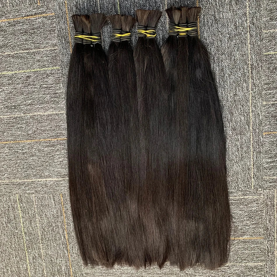 10A Virgin 100% Natural Balck Bone Straight Human Hair Bulk For Braiding Extensiones Cabelo Humano Weaving Unprocessed No Hair