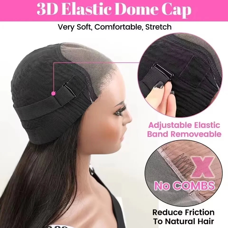 Wear And Go 7x5 Bone Straight Glueless Wigs Human Hair Ready To Wear Lace Frontal Vietnamese Super Double Drawn Bone Straightwig