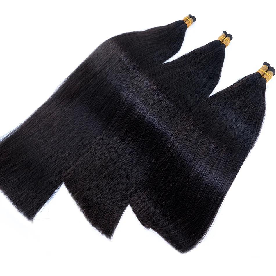 60% Density 16a 613 Hair Bulk 100% Human Hair Bulk 1b Natural Color No Weft Unprocessed Vietnamese Braiding Bone Straight Hair