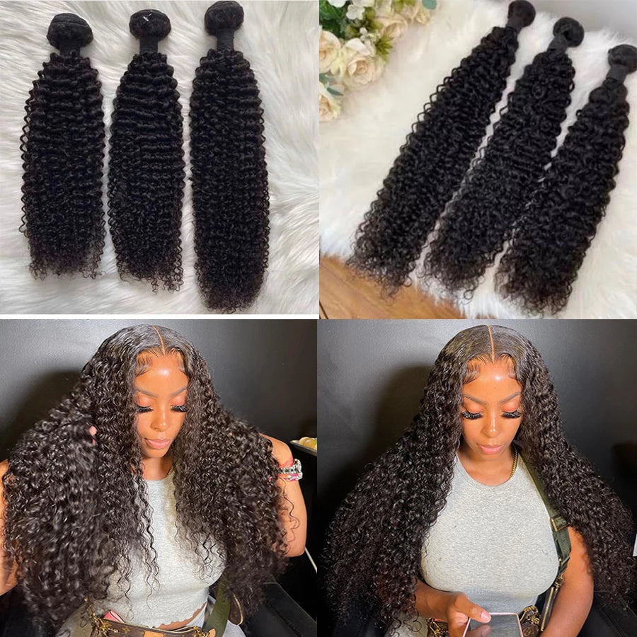 Curly Human Hair Bundles Curly Bundles Human Hair Extensions for Women Raw Hair Bundles Top Quality Thick Hair 3-5 Days Delivery