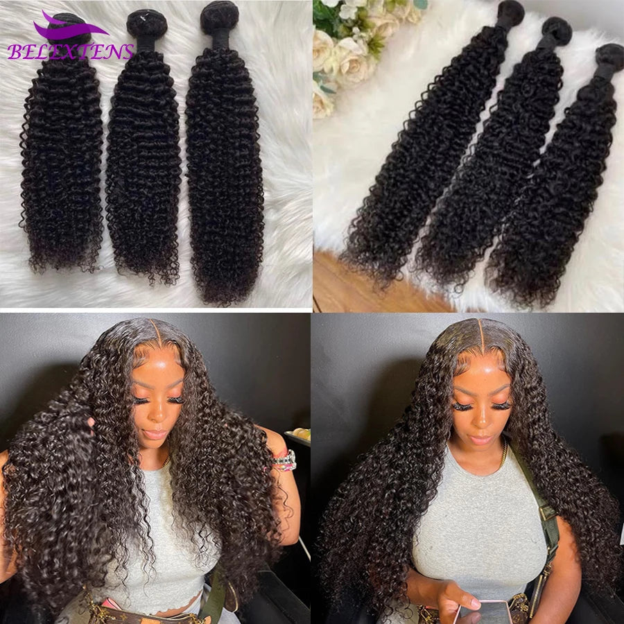 Curly Human Hair Bundles Curly Bundles Human Hair Extensions for Women Raw Hair Bundles Top Quality Thick Hair 3-5 Days Delivery
