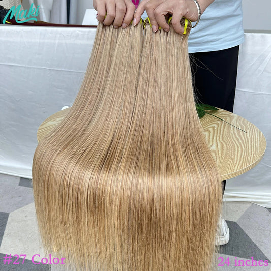 #27 #30 Colored Honey Blonde Straight Human Hair Bundles 16-30 Inch 100% Unprocessed Raw Human Hair Extensions Weave For Women