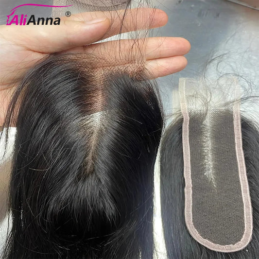 2x6 HD Lace Closure Human Hair Pre Plucked With Baby Hair For Women 14-24 Inch Transparent Straight Closure Fast Shipping