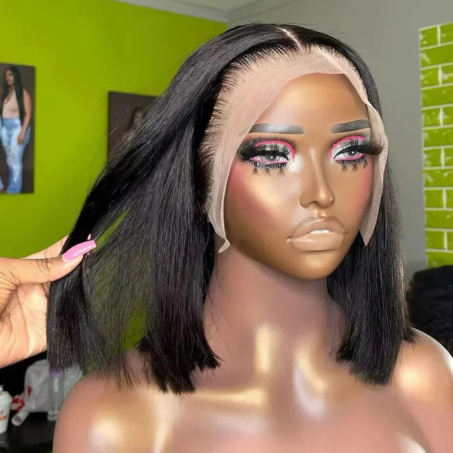 250% 10A Raw Vietnamese Transparent Lace Frontal Wig Human Hair 13x4 13x6 Bob Preplucked Bleached Knots Human Hair Wig for Women