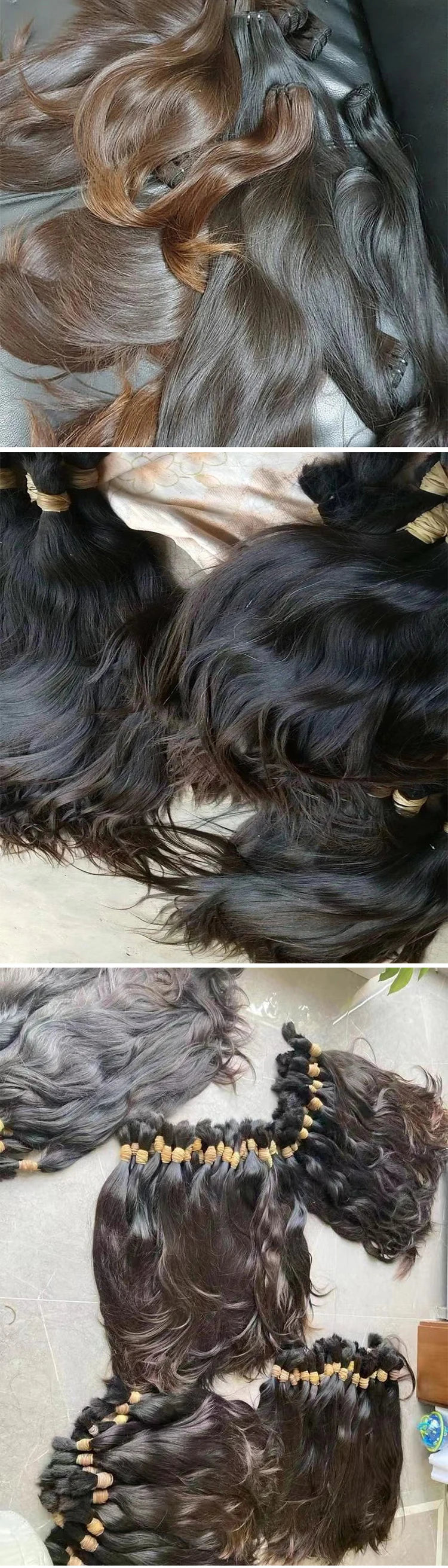 100% Real Human Hair Bulk Vietnamese Raw Hair One Donor Hair weaving No Weft Unprocessed Natural Straight Hair Extention