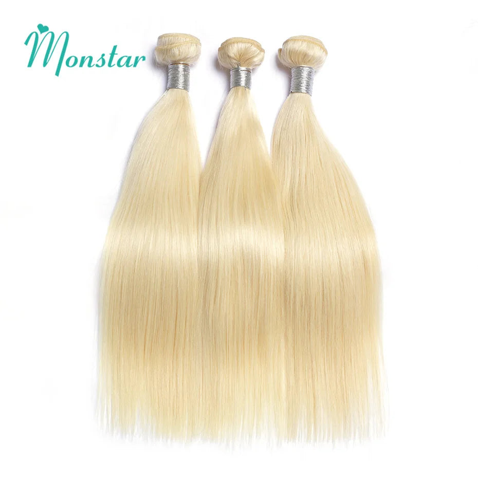613 Blonde Colored 30 Inch Straight Human Hair Bundles Brazilian Hair Weave Bundles 100% Human Hair Bundles Remy Hair Extensions