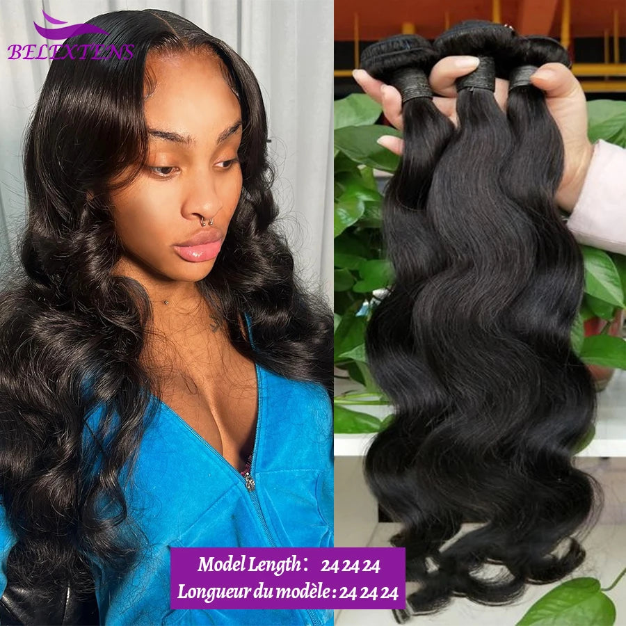Belextens Body Wave Human Hair Bundles 10A Raw Hair Bundles Brazilian Remy Hair Top Thick Hair Bundles Delivery 3 to 5 Days