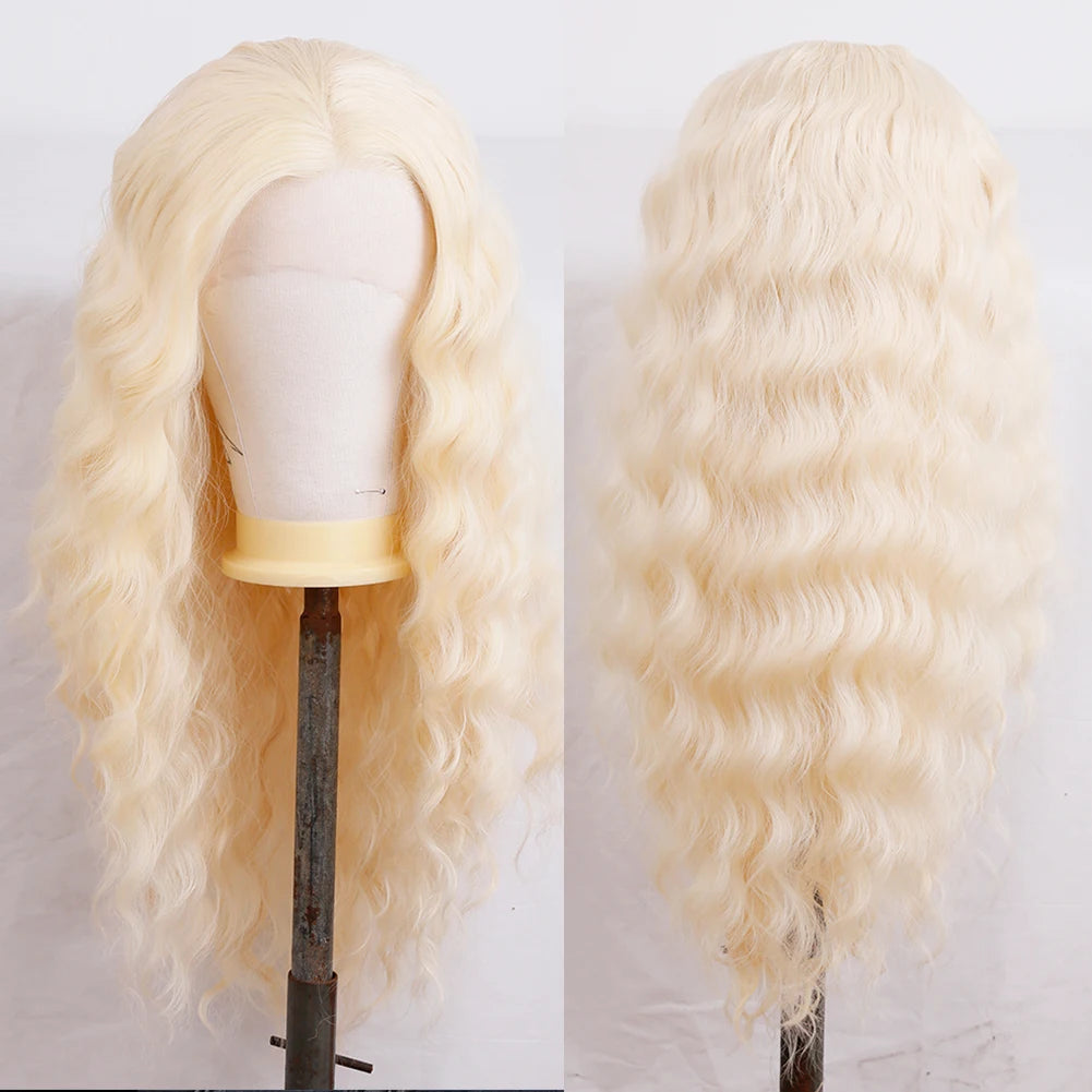 AIMEYA Synthetic Lace Front Wigs for Women Natural Hairline Synthetic Hair Lace Wig Long Brown Wig PrePlucked Cosplay Woman Wigs