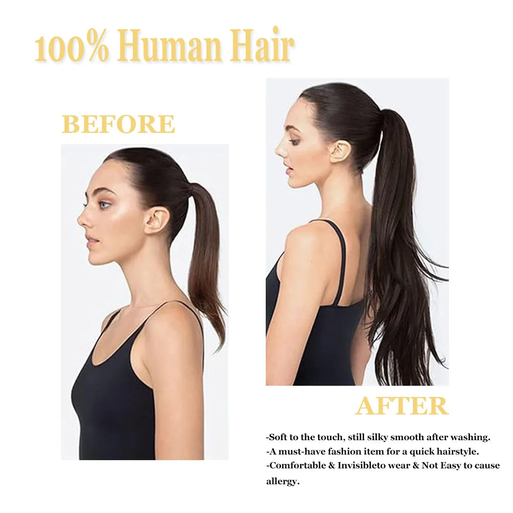 Ponytail Hair Extensions Human Hair Pony Tails Hair Extensions Human Hair Ponytail Extension Wrap Around Ponytail Human Hair