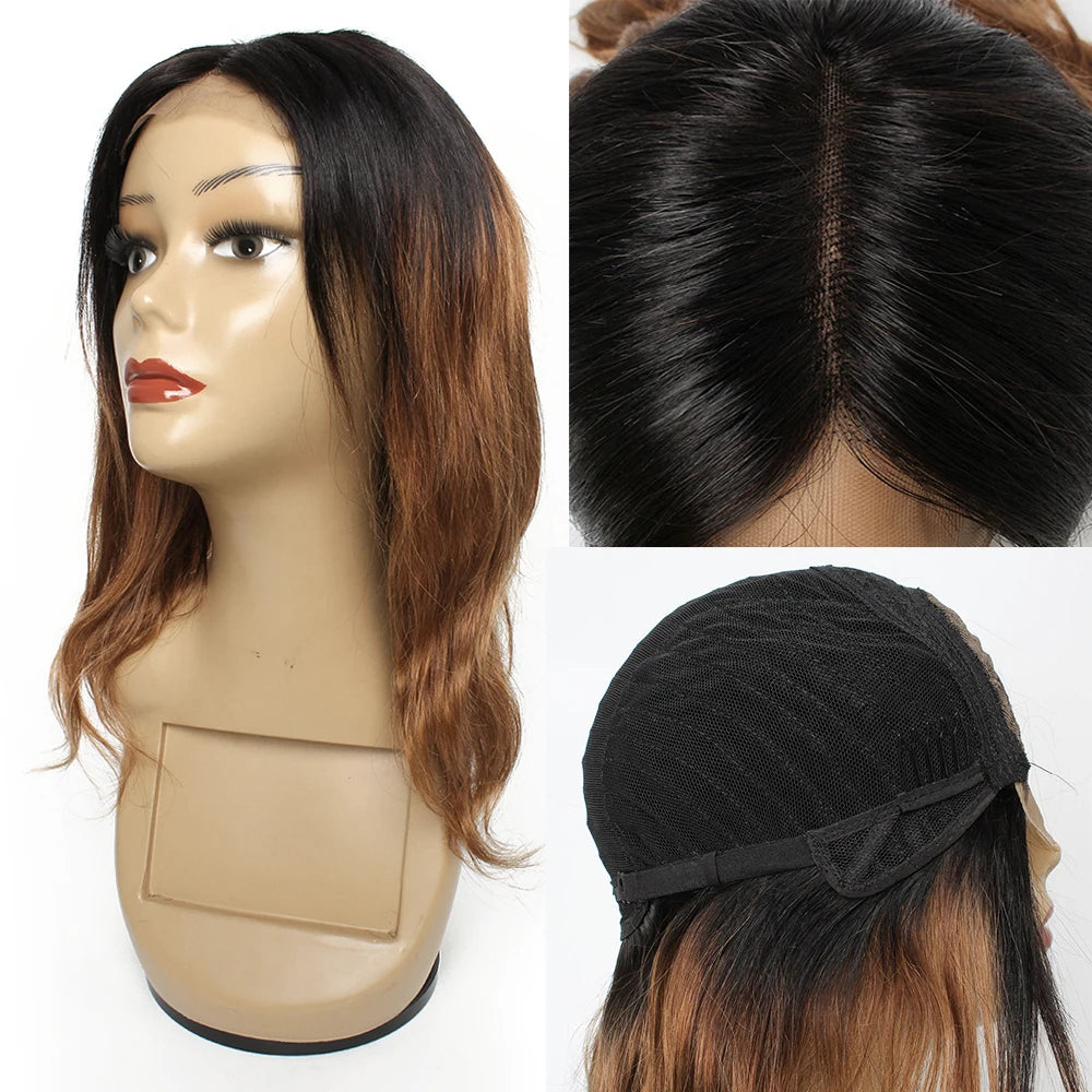 1B 30 Body Wave Wig Ombre Honey Blonde Human Hair Wigs 4x4 Lace Closure Wig 4*1 T Middle Part Wig For Women Pre-Plucked Remy