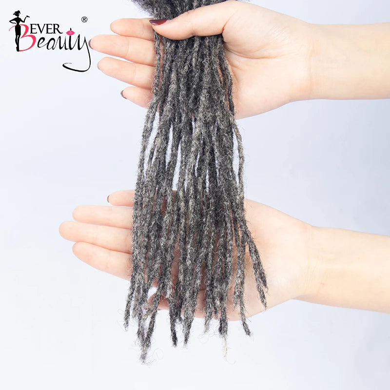 Dreadlocks Human Hair Strand Salt And Pepper Microlocks Bulk Crochet Braid Hair Loc Extension 0.2cm Kinky Curly Braiding Bundles