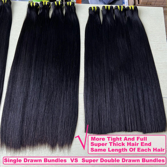 16A Vietnamese Super Double Drawn Bone Straight 100% Human Hair Bundles Unprocessed Raw Hair Weave Extensions Tissage For Women