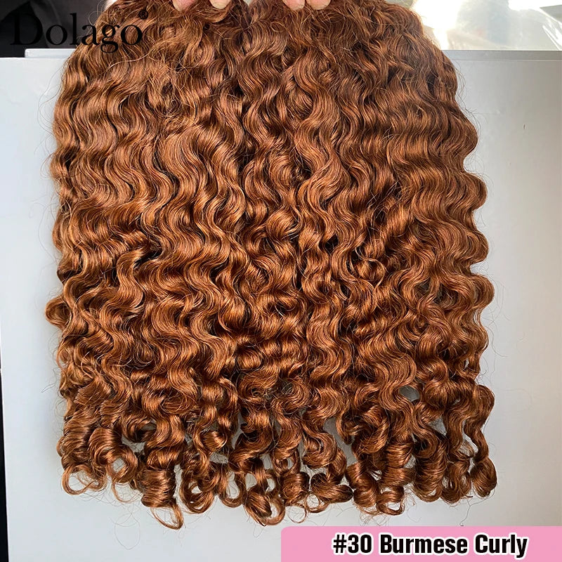 Colored Hair Bundles Burmese Curly Raw Hair Chocolate Brown Bundles Human Hair Vietnamese 100% Human Hair Extensions 3 Deals