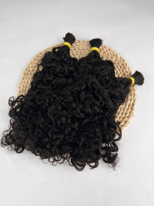 For Braiding Bulk Hair Human Hair Kinky Curly Bulk Hair Extensions For Braids Double Drawn Bulk Hair Bundles No Weft Wholesale