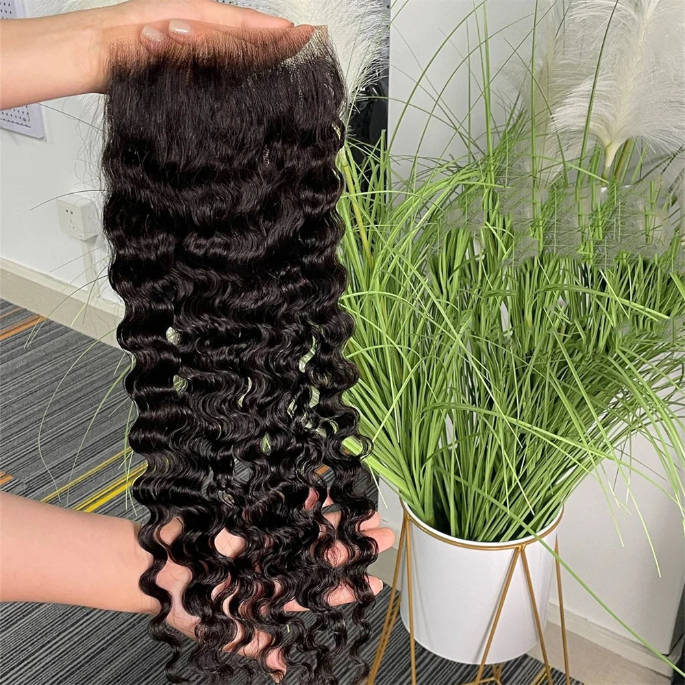 Burmese Curly 13x4 Real HD Lace Frontal With Bundles 4x4 HD Lace Closures Raw Weaves For Women 100% Human Hair Pre Plucked