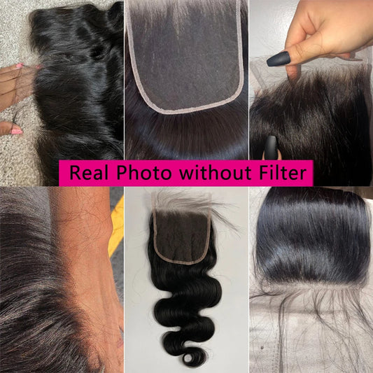 24 Inch Body Wave Closure 4x4 5x5 Transparent Lace Closure Human Hair PrePlucked Baby Hair 2x6 HD Lace Closure 3-5 Days Delivery