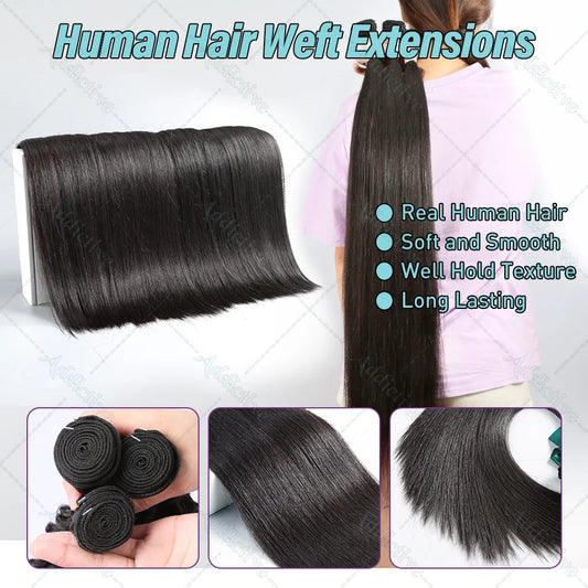 30 32 40 Inch Bundles 3/4 Pcs Bone Straight Brazilian Remy 100% Human Hair Bundles Raw Hair Extensions Tissage For Women