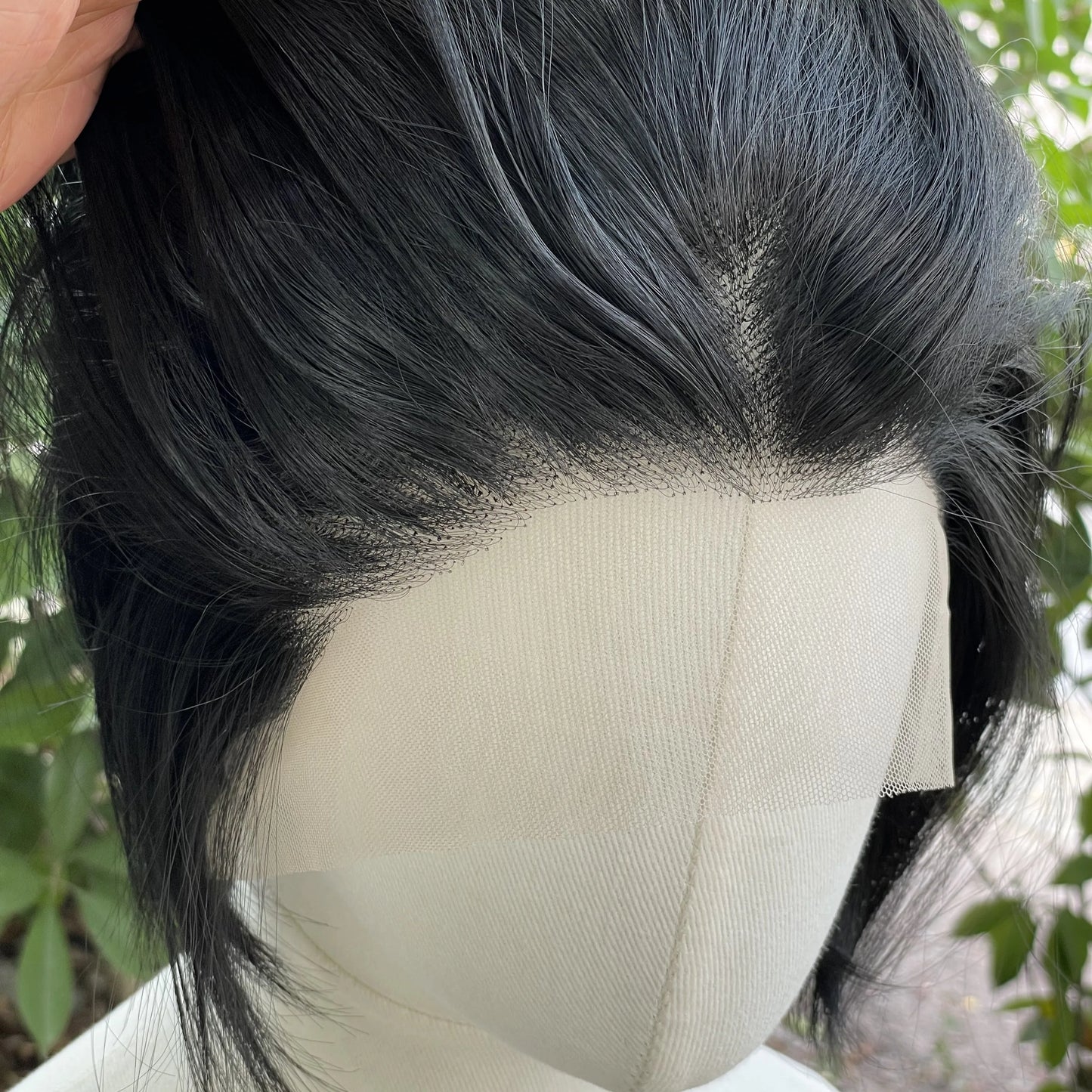 #1 Jet Black Short Bob Cut Synthetic Lace Front Wig for Women Cosplay Wig for Men Natural Hairline Glueless 13x4 Lace Front Wigs