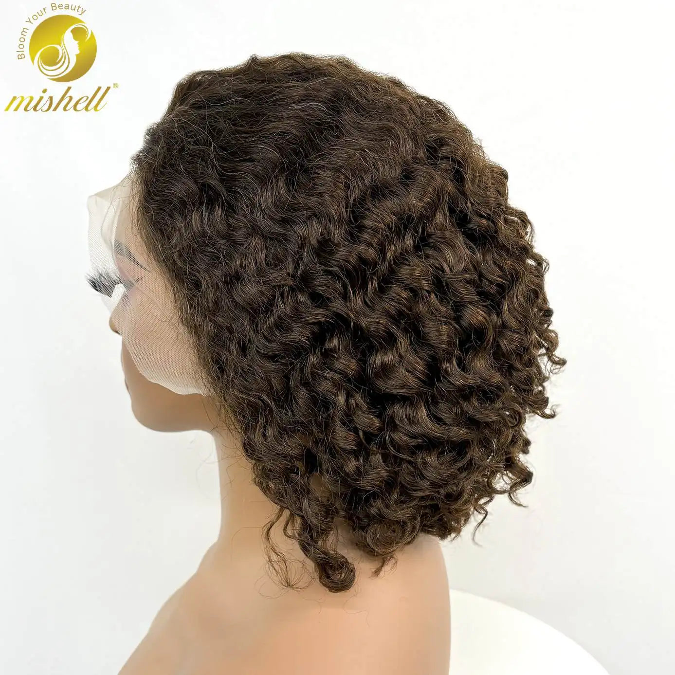 250% Density 4/30/4 Higjlight Ombre Short Water Wave Bob Wig Human Hair Wigs 13x4  Lace Frontal Deep Wave Curly Wig for Women