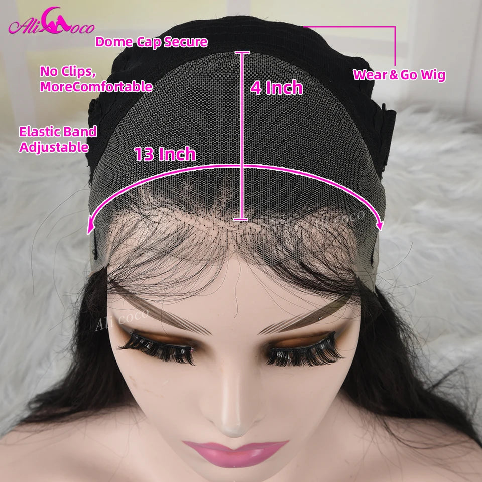1B Brown Body Wave Wigs With Bangs 13x4 Transparent Lace Frontal Wig #30 Colored Lace Closure Human Hair Wigs For Black Women