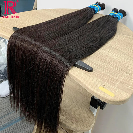 100% Real No Weft Human Hair Extensions for Women Remy Human Hair Bulk Unprocessed Natural Virgin Indian Hair Braiding Original