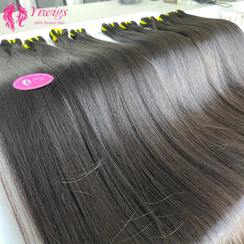 YIWIGS 16A Vietnamese Super Double Drawn Bone Straight 100% Human Hair Bundles Unprocessed Weaving Human Hair For Women