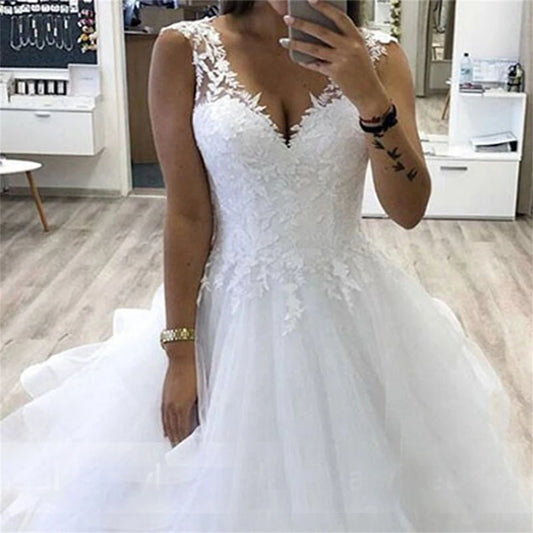 ZJ9210 Customized Off Shoulder Wedding Dresses Applique Lace Ball Gown Bride Dress Luxury  Lace Wedding Gown For Women 2023