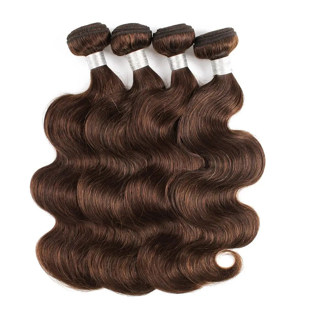 Double Weft Color 8 Ash Blonde #30 #4 Brown Pure Color Remy Human Hair Bundles Extension Body Wave Wholesale