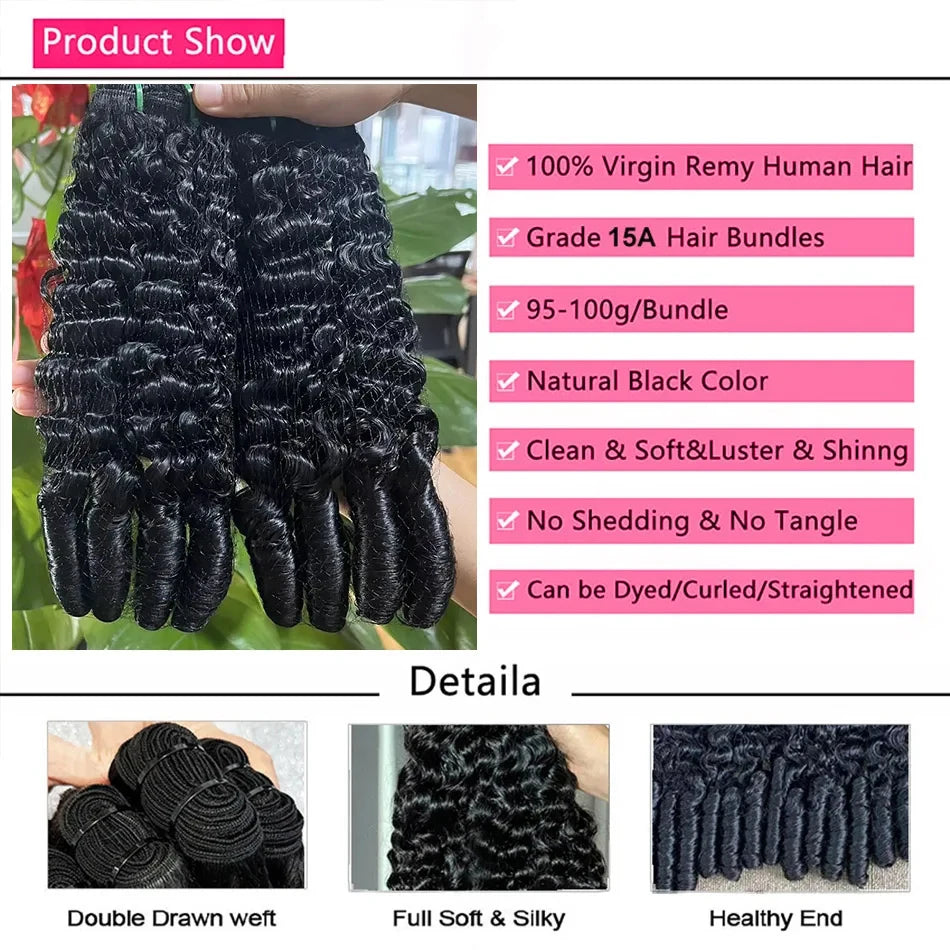 Burmese Curly Bundles Human Hair 100% Unprocessed Virgin Hair Bundles Deals 14A Raw Burmese Curly Human Hair Extensions on Sale