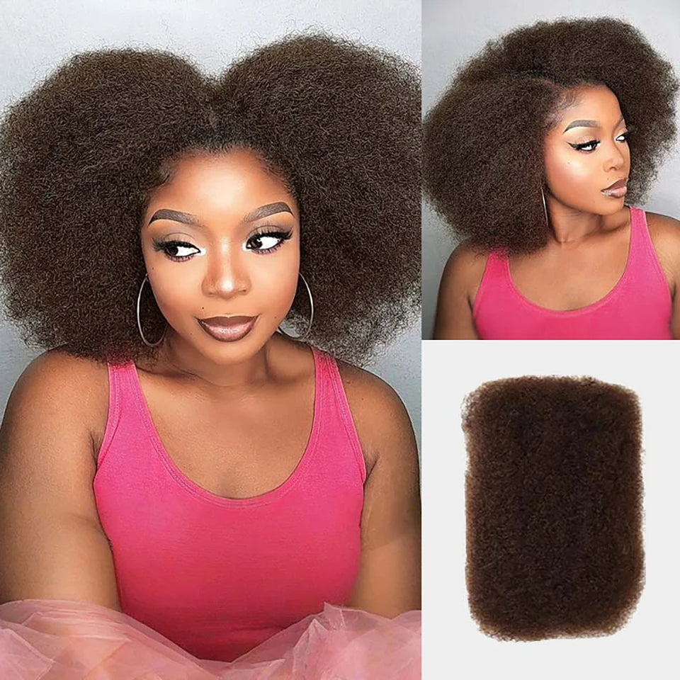 Sleek Afro Kinky Bulk Human Hair Extensions US Local Shipping Natural Black/Brown Lightweight for Braiding Styling Everyday Wear