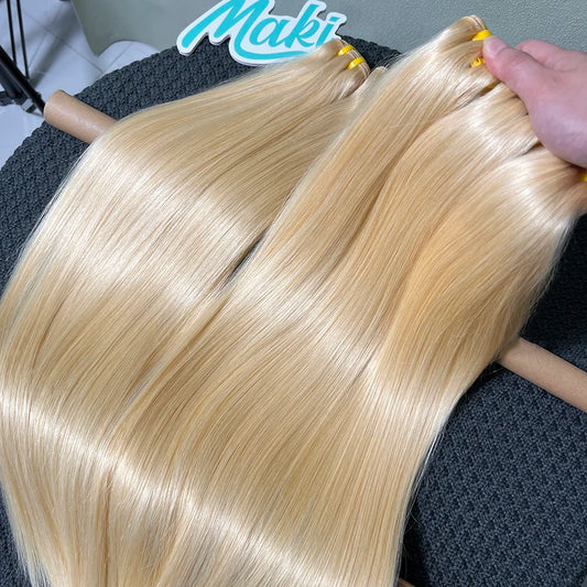#613 Blonde Colored Straight Human Hair Bundles 1/2/3/4 Pcs 10-30 Inch 100% Raw Virgin Human Hair Weave Extensions For Women