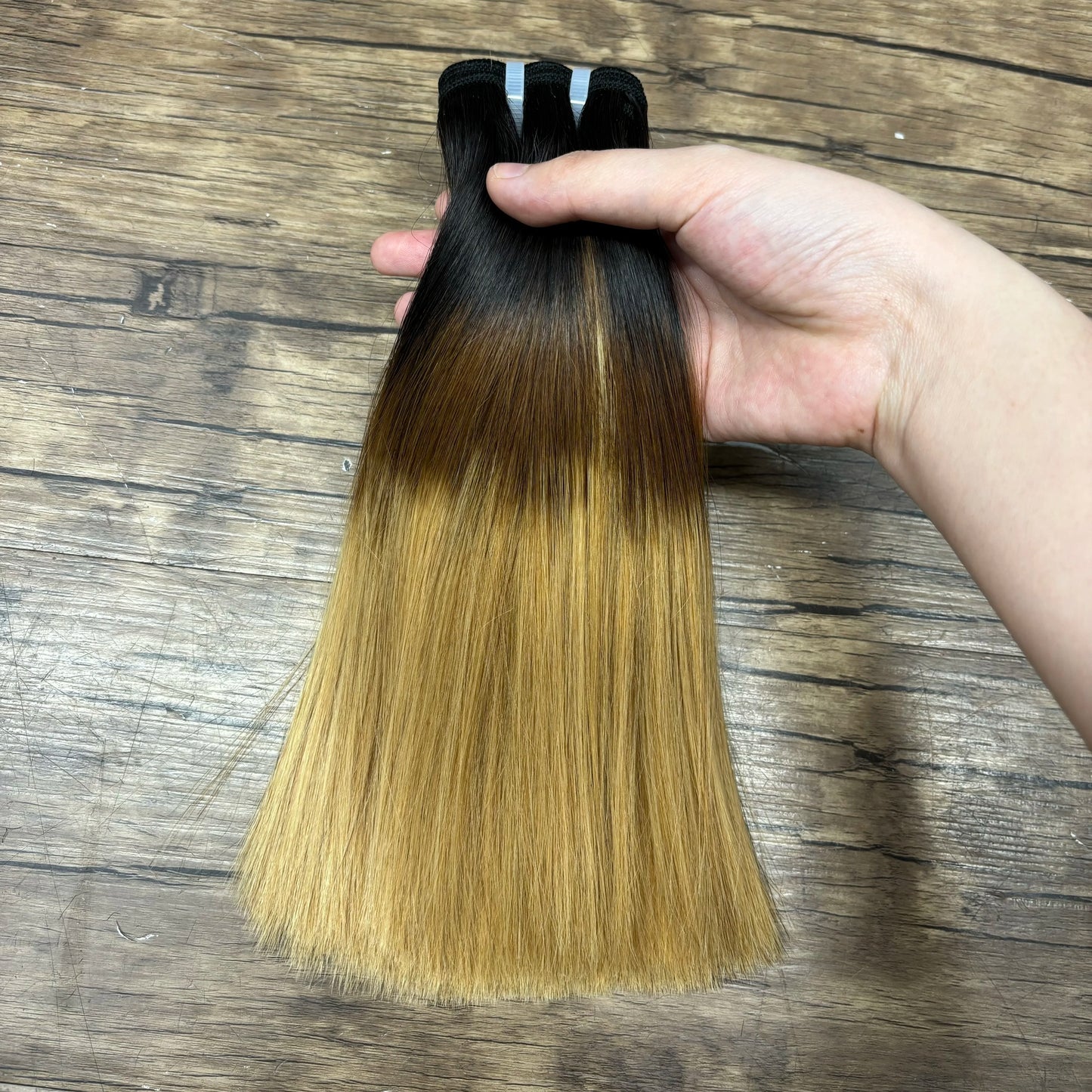 2X6 Lace Frontal Colored Vietnamese Human Hair Bundles and Closure Double Drawn Ombre Color Remy Human Hair Extensions