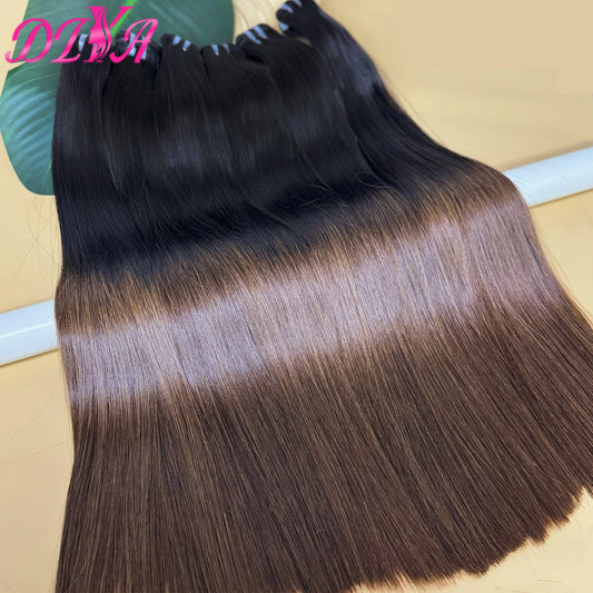 16A Bone Straight Super Double Drawn Raw Vietnamese Human Hair Bundles 1BT4 Ombre 100% Unprocessed Virgin Hair Extensions