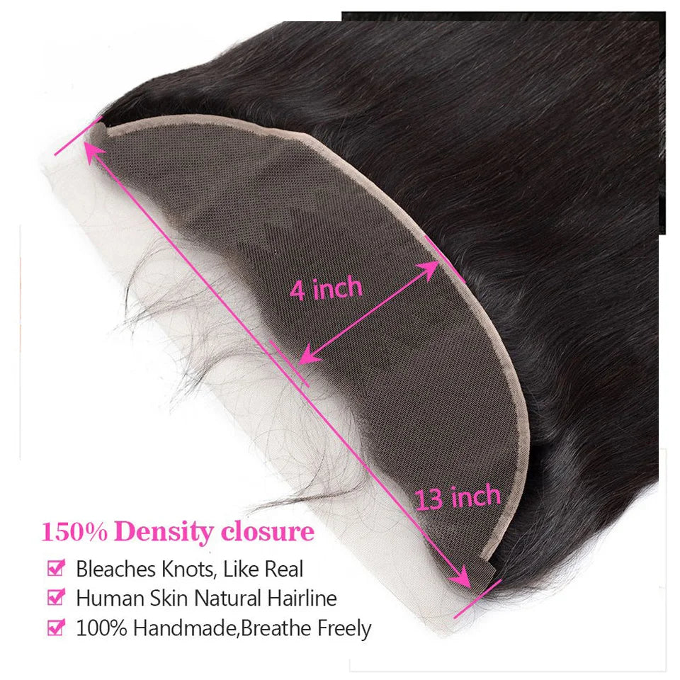 Straight Weaving Human Hair Extensions Bundles 28 30 32 Inch With 13x4 Lace Frontal Brazilian Human Weaves Hair Closure 4x4 5x5