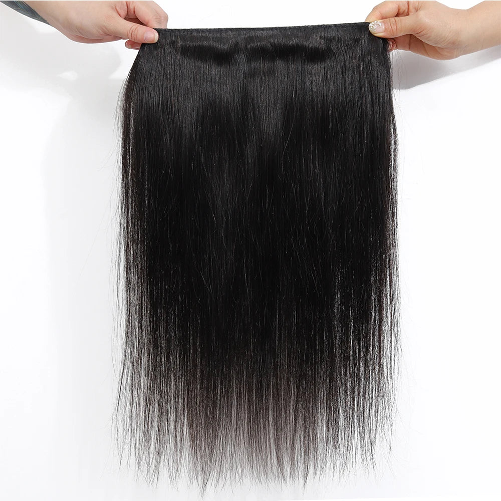 Brazilian 30 40 Inch Raw Virgin Unprocessed 100% Human Hair Extensions Bone Straight 3 4 Bundles Double Weft Bulk Braiding Hair
