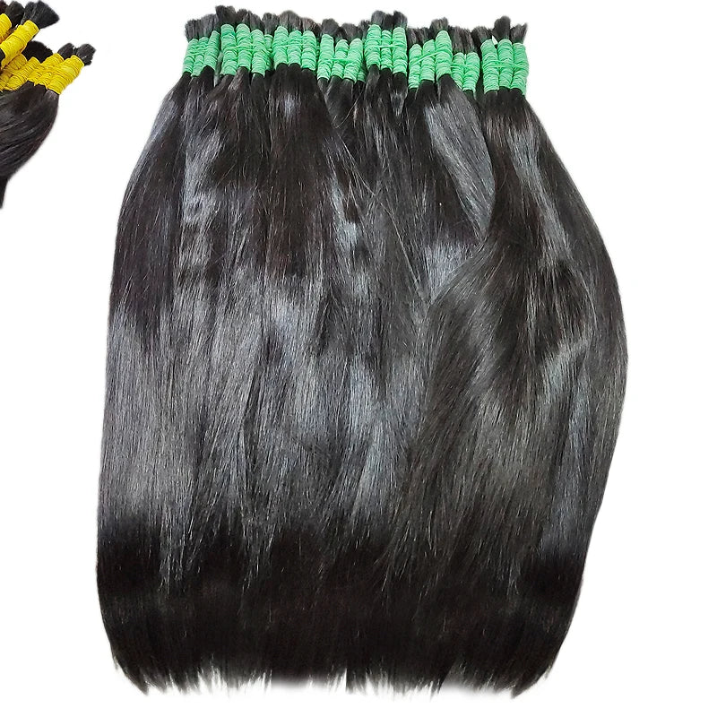 Wholesale Human Hair For Braiding Straight Indian Hair Vendor Virgin Bundles No weft Natural Hair Bulk 100% Human Hair Extension