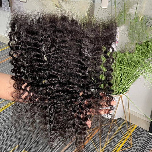 Burmese Curly 13x4 Real HD Lace Frontal With Bundles 4x4 HD Lace Closures Raw Weaves For Women 100% Human Hair Pre Plucked