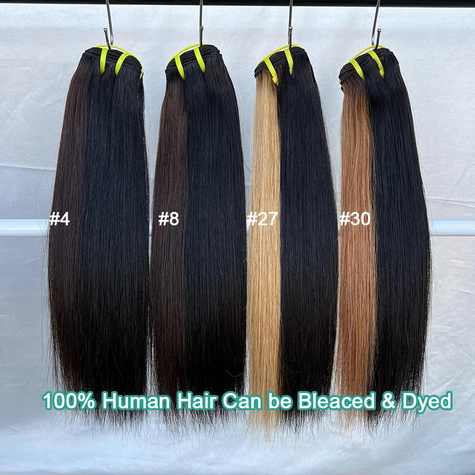 Bone Straight Human Hair Bundles 12A Grade 100% Unprocessed Raw Vietnamese Virgin Weft Hair Extensions #1B Natural Black