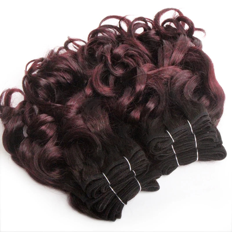 Curly Human Hair Bundles 100% Human Hair Bundles Brazilian Hair Weave Bundles 6 Pcs/Lot Color 1B/2/4/30/33/99J Curly Hair