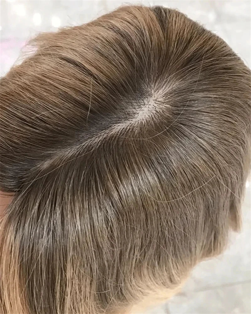 Preplucked Hairline Gentire Wig Premium Quality Ombre Ash Blonde Brunette Synthetic Lace Front Wig Blonde Natural Hair Wig 16''