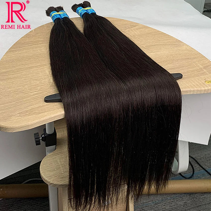100% Real No Weft Human Hair Extensions for Women Remy Human Hair Bulk Unprocessed Natural Virgin Indian Hair Braiding Original