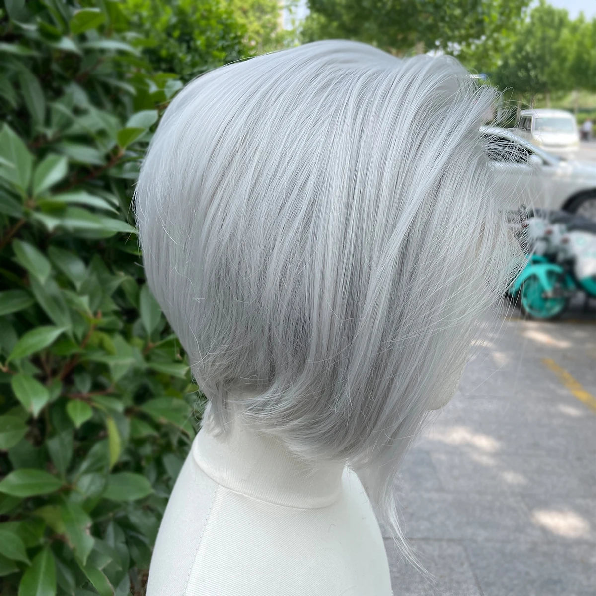 Sliver Gray Short Bob Cut Synthetic Lace Front Wigs for Women Cosplay Wigs for Men Light Grey Glueless 13x4 Lace Front Wigs